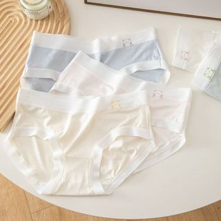 Quần lót nữ thun cotton cạp vừa tôn dáng đáy may chắc chắn kháng khuẩn in logo dễ thương DEVARI LY03