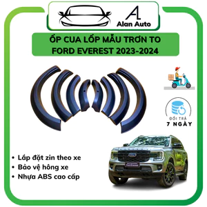 Ốp cua lốp xe Ford Everest 2023-2024 , Mẫu trơn bản to có cảm biến, Nhựa cứng ABS, trang trí bảo vệ viền bánh