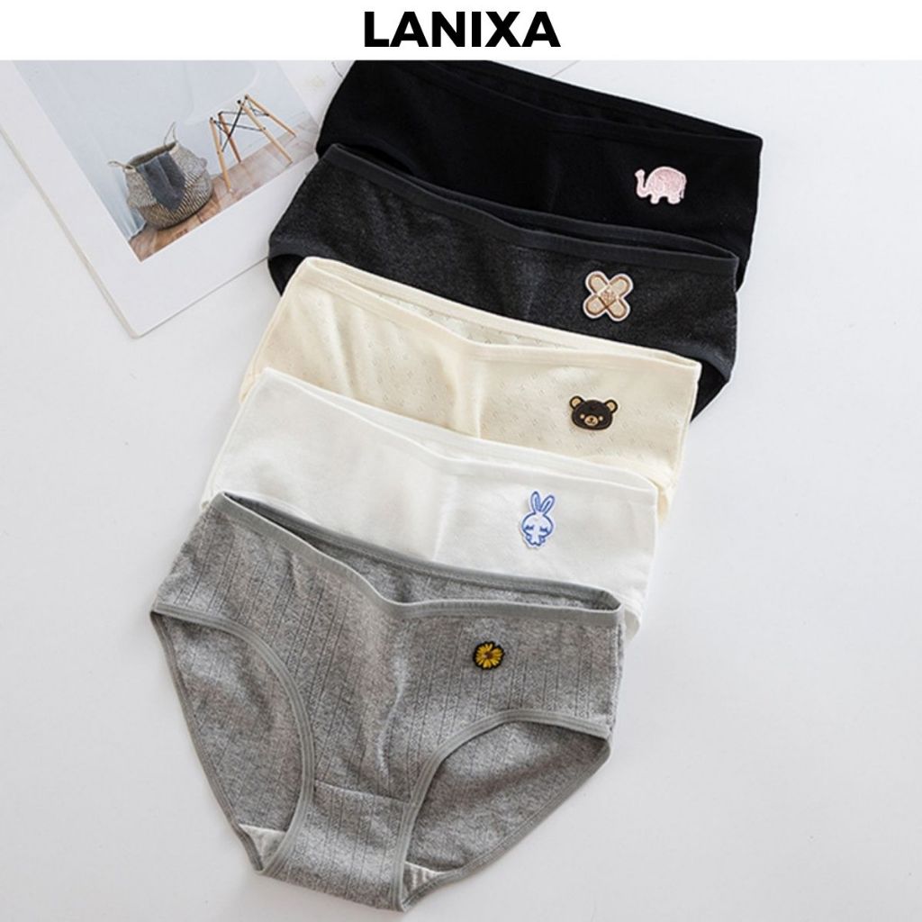 [XẢ HÀNG] - Quần lót nữ cotton kháng khuẩn item dễ thương đáy may chắc chắn cạp vừa tôn dáng LANIXA