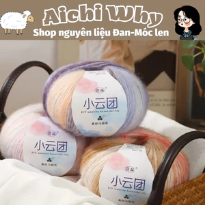 Len Mohair loang Cầu Vồng, sợi 2.5mm 50g/1c - Sợi Cashmere