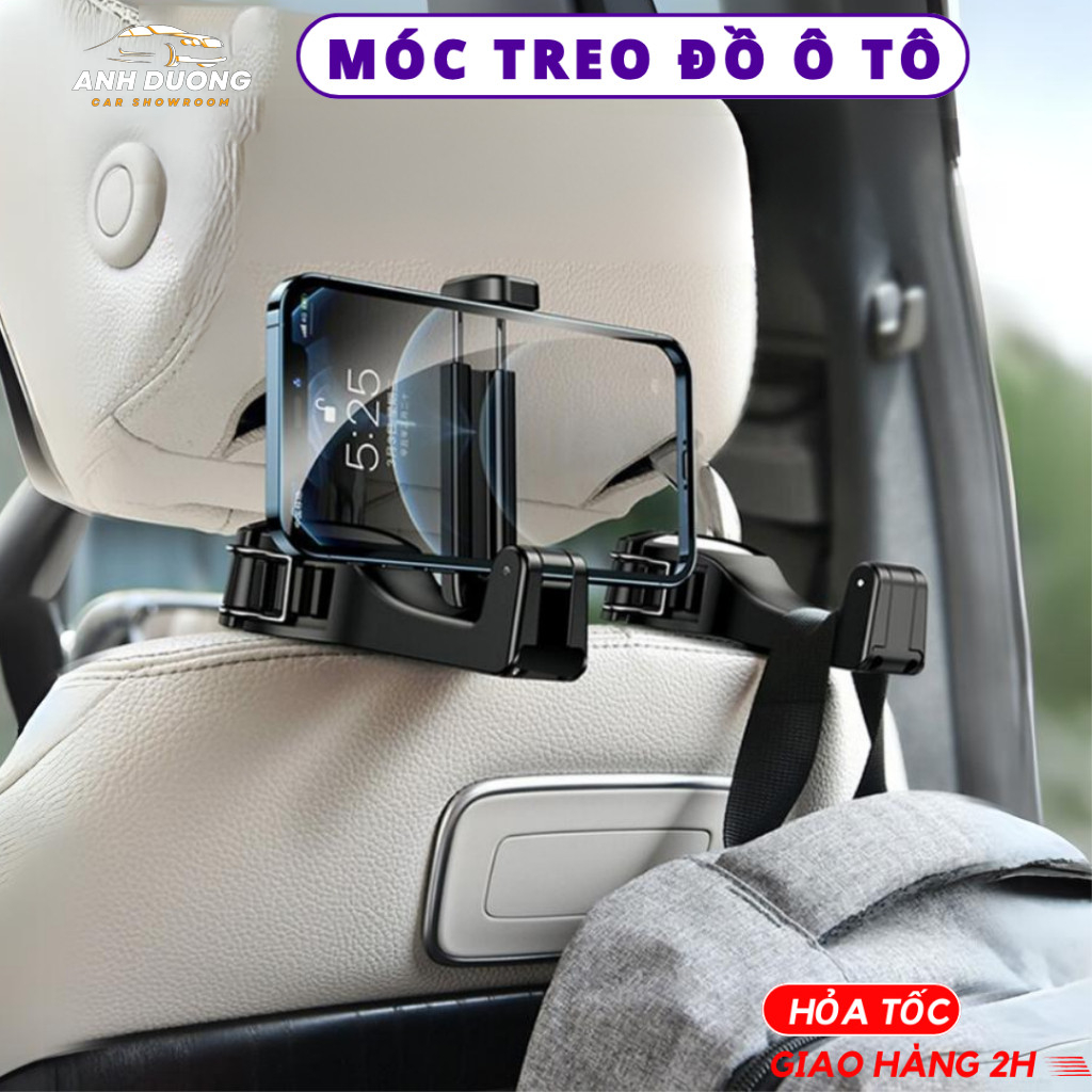 Móc Treo Đồ Kiêm Giá Đỡ Điệu Thoại Sau Ghế Ô Tô Xe Hơi TIỆN DỤNG - LOẠI TỐT