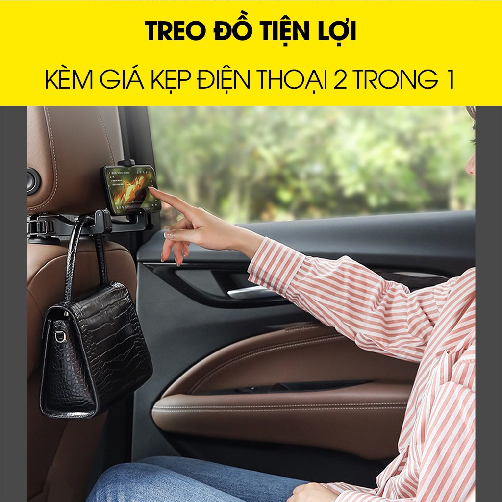 Móc Treo Đồ Kiêm Giá Đỡ Điệu Thoại Sau Ghế Ô Tô Xe Hơi TIỆN DỤNG - LOẠI TỐT