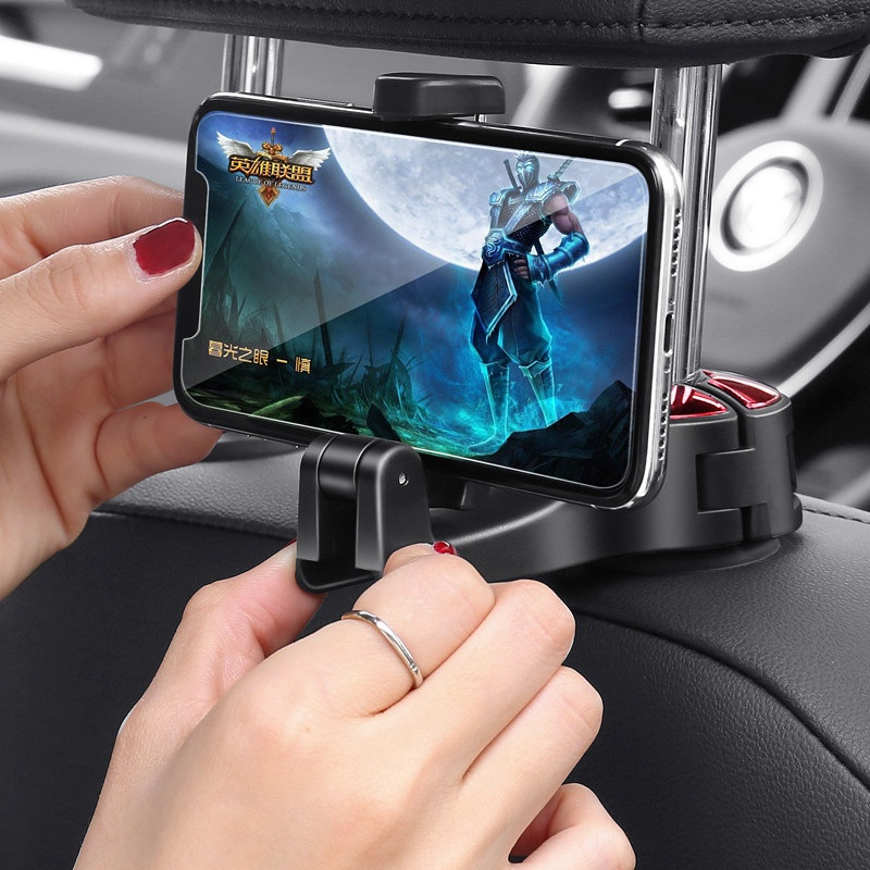 Móc Treo Đồ Kiêm Giá Đỡ Điệu Thoại Sau Ghế Ô Tô Xe Hơi TIỆN DỤNG - LOẠI TỐT