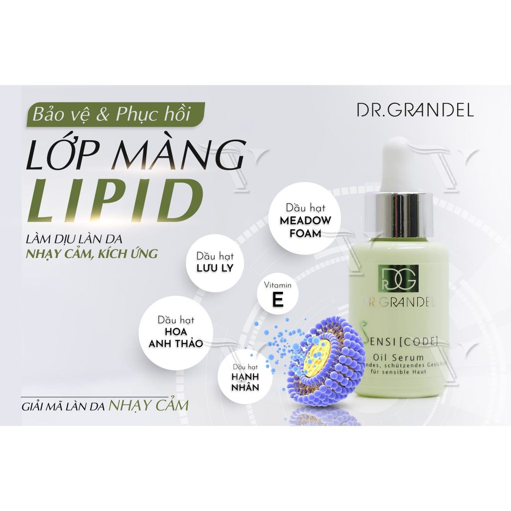 Dầu dưỡng da mặt cho da nhạy cảm Dr.Grandel OIL SERUM