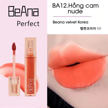 Son môi kem lì Beana Perfect 12 màu chính hãng, không chì, lâu trôi, lên màu chuẩn, mềm mịn không khô môi kèm túi thẻ