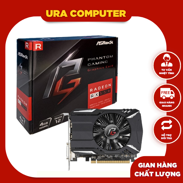 Card màn hình VGA Asrock Phantom Gaming Radeon RX550 4GB | Shopee Việt Nam