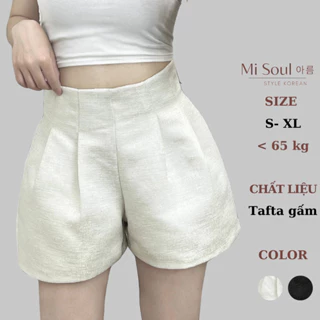 Quần Tafta Short Cạp Cao Bigsize Misoul, Quần Short Ống Rộng 2 Lớp Vải Tafta 201