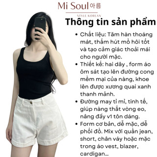 Áo 3 Lỗ Có Mút Ngực Chất Liệu Tăm Hàn Siêu Mát Ôm Body BigSize, Áo 2 Dây Bản To Thun Form Ôm MiSoul 288 - 304