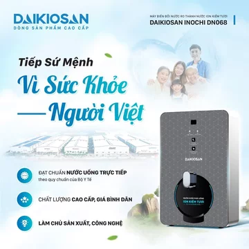 Máy biến đổi nước RO thành nước ion kiềm tươi Daikiosan DN068, shopcongnhe268