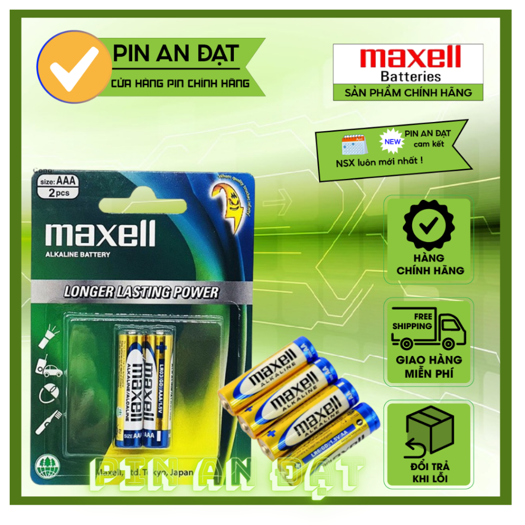 Vỉ 2 Viên Pin AAA Maxell Super Alkaline 1,5V bền gấp 10 lần - Hàng ...