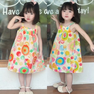 Váy bé gái , Váy 2 dây thô sắc màu tươi đẹp cho bé , Váy dây Pony cầu vồng cho bé gái , Đầm bé gái 1-6t (8-26kg) N0121B