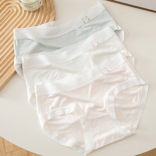 Quần Lót Cotton Nữ Thông Hơi Thấm Hút Mồ Hôi Viền Hình Gấu Xinh, Quần Chip Khử Mùi King Shop LY-03