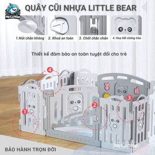 [Rẻ nhất + Tặng thảm] Bộ quây cũi nhựa Little Bear Tặng THẢM + BÓNG, bộ quây cũi nhựa cho bé an toàn