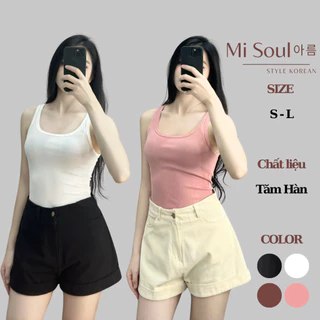 Áo 3 Lỗ Có Mút Ngực Chất Liệu Tăm Hàn Siêu Mát Ôm Body BigSize, Áo 2 Dây Bản To Thun Form Ôm MiSoul 288 - 304