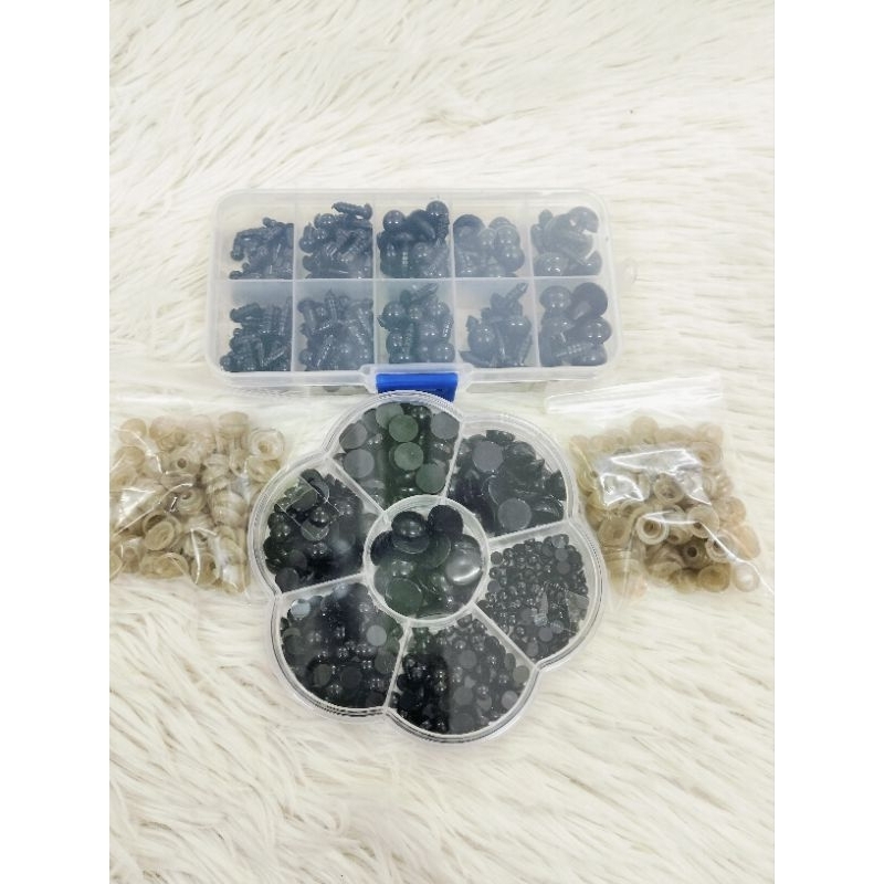 Bộ 200-450  Mắt Nhựa An Toàn Kích Thước 4-12mm Dùng Cho Gấu Bông handmade