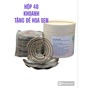 Trầm khoanh cao cấp 4 h- hộp 48 khoanh tặng đế hoa sen