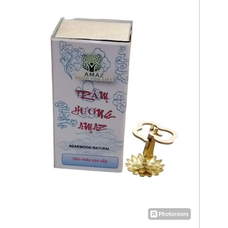 TẶNG KẸP SEN/ Khay tre -Trầm hương vân mây đặc biệt