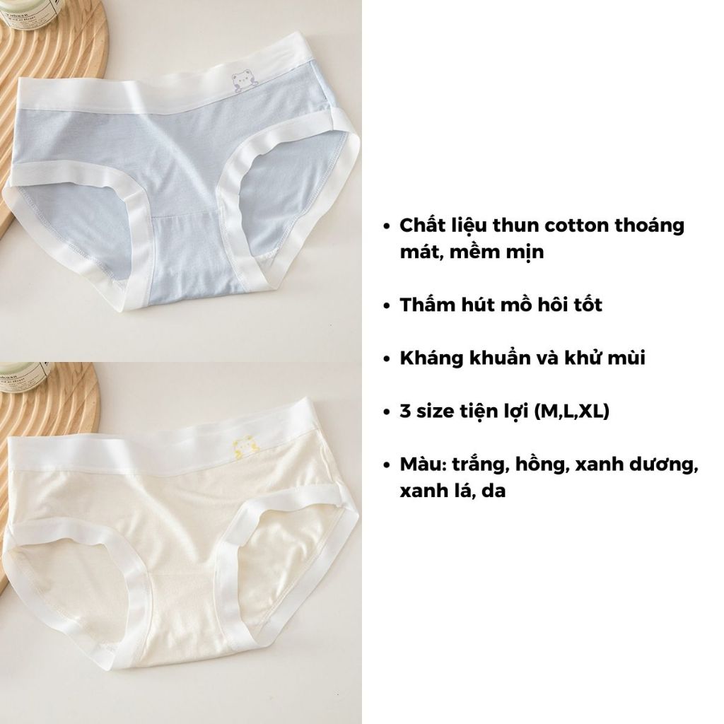 Quần lót nữ thun lạnh đáy may hai lớp kháng khuẩn, Quần chíp nữ cotton cạp vừa tôn dáng LANIXA LY03
