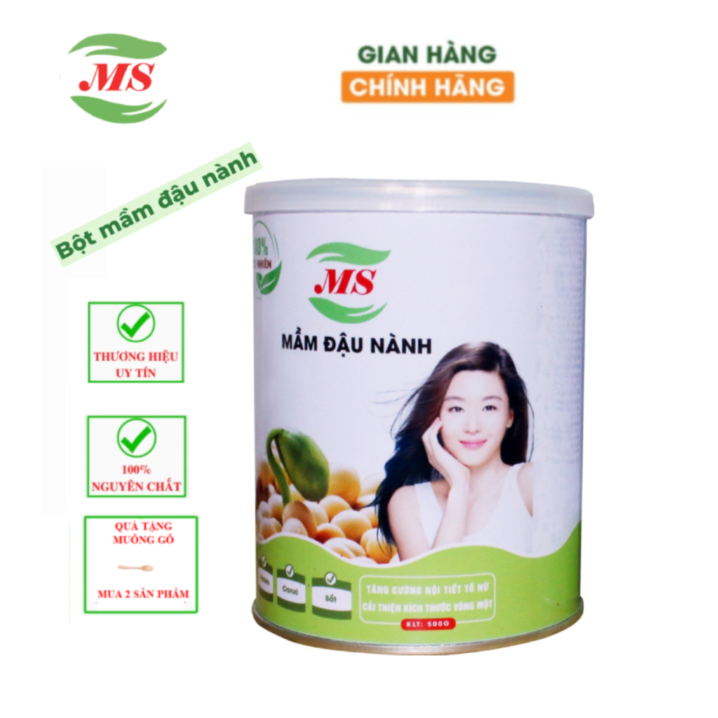 Mầm Đậu Nành Nguyên Xơ Tăng Vòng 1, Mầm Đậu Nành Nguyên Chất , Viên Mầm Đậu Tăng V1 500g - MS