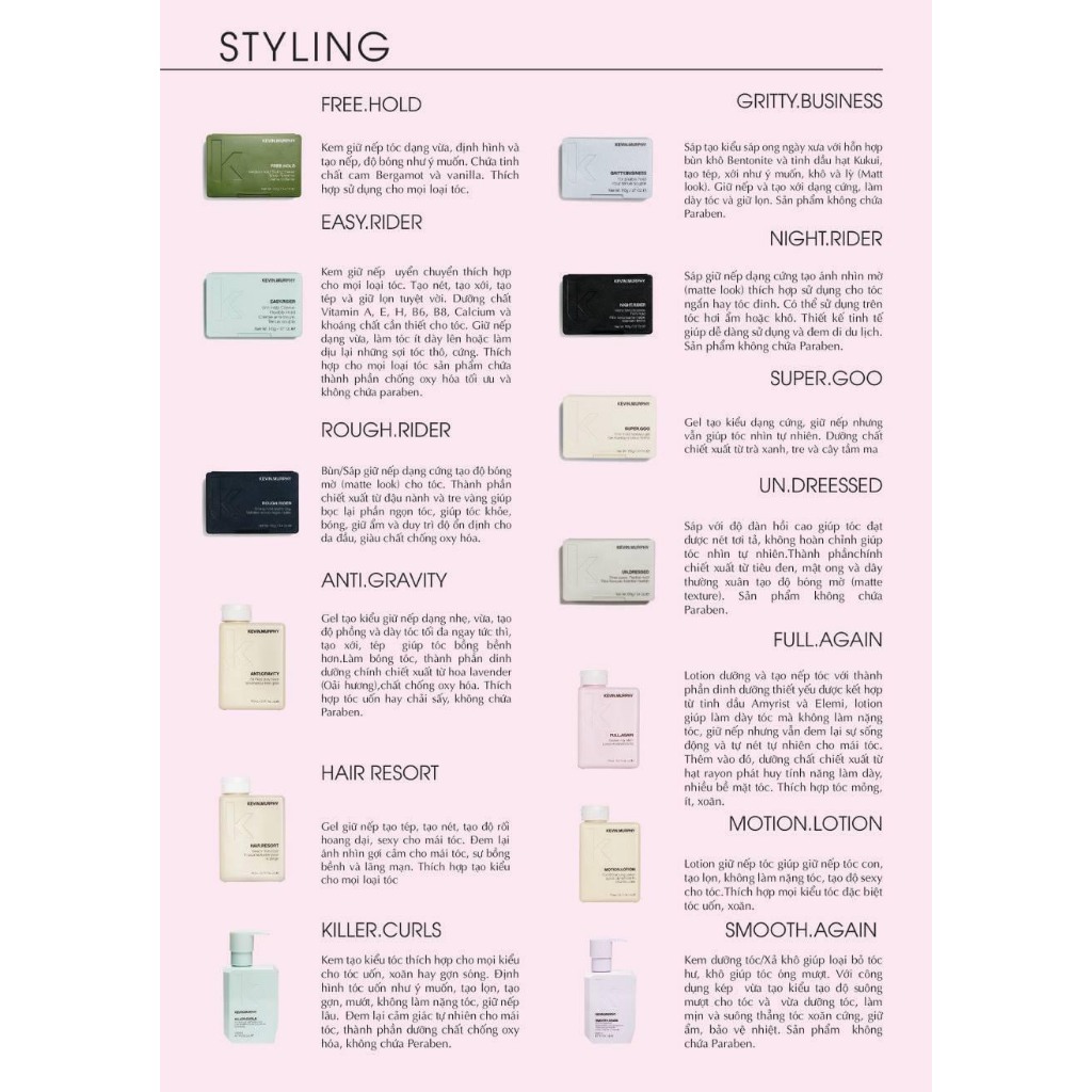 Ảnh Sáp Vuốt Tóc Kevin Murphy Rough Rider - Night Rider - Free Hold 100G 2