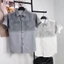 45-90kg Sơ Mi Đũi, Tay Ngắn, Thêu Chữ, Slimfit, Loang, unisex, rẻ, đẹp, thời trang, bigsize