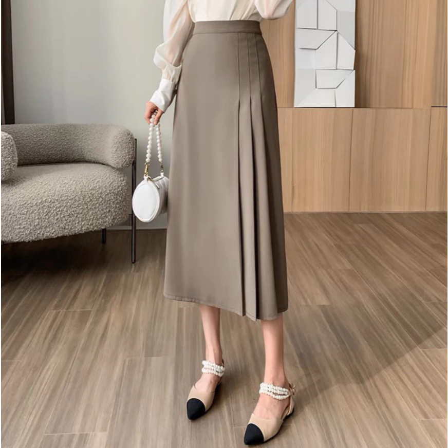 Chân Váy Chữ A Dài 70cm Xếp Ly_SHOPNGOCTRANG19_Thời Trang Công Sở 2024_CV125NT