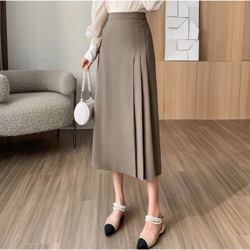Chân Váy Chữ A Dài 70cm Xếp Ly_SHOPNGOCTRANG19_Thời Trang Công Sở 2024_CV125NT