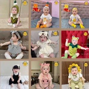 Set bodysuit kèm mũ tặng kèm tất / vớ cho Bé Gái cover Hàn Quốc Ikii, Uhorang, Monbee