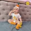 - Set bodysuit CAM QUÝT cover ikii Hàn Quốc kèm mũ, tặng tất Cam cho bé trai, bé gái , sơ sinh