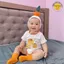 - Set bodysuit CAM QUÝT cover ikii Hàn Quốc kèm mũ, tặng tất Cam cho bé trai, bé gái , sơ sinh