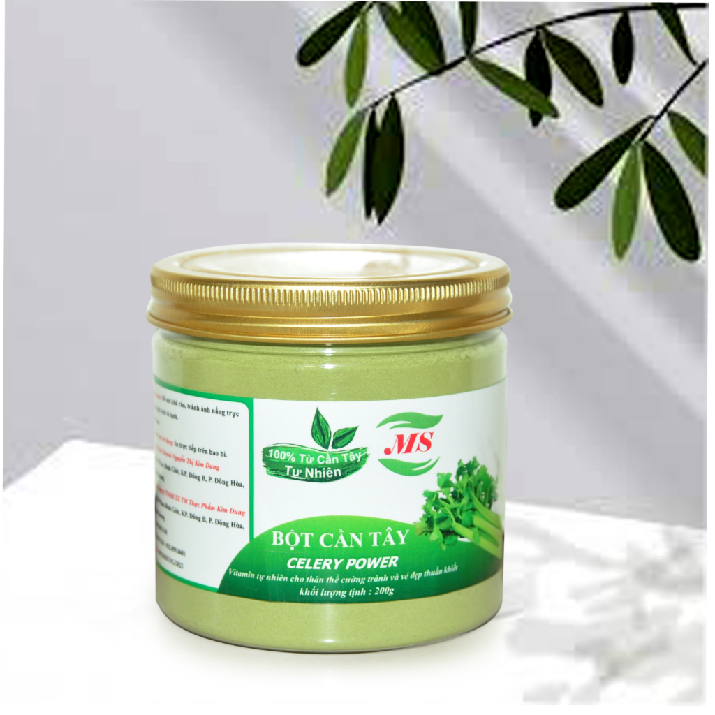 Bột cần tây organic sấy lạnh siêu mịn MS 200g (Bột pha uống giúp đẹp da, detox, giảm cân )