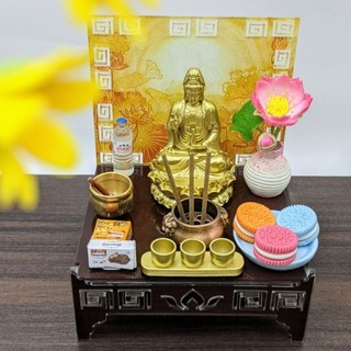Bàn thờ mini mica in 3D - Tượng Mẹ quan âm - phật ADi Đa
