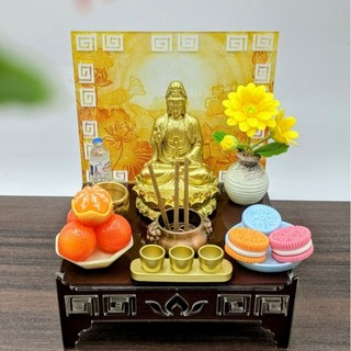 Bàn thờ mini mica in 3D - Tượng Mẹ quan âm - phật ADi Đa