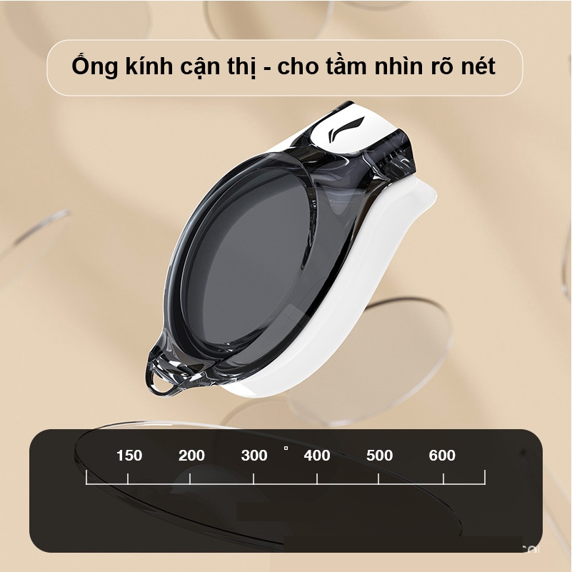 Kính Bơi Cận Thị LI-NING Độ Nét Cao Tặng Kèm Nút Tai