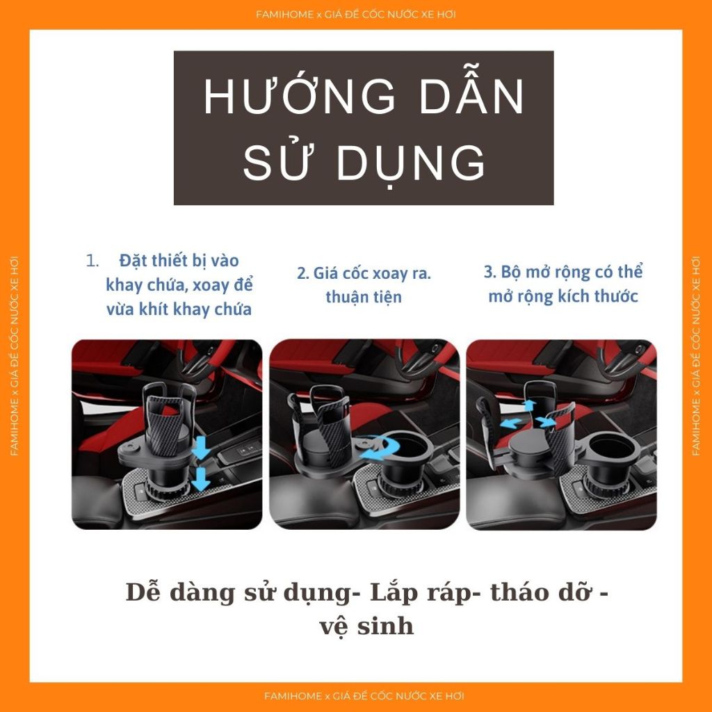 Xa Hang Thanh Ly - Giá Đỡ Cốc ĐTrên Xe Hơi Xoay 360 Độ° Khay Đựng Thức Ăn Có Thể Điều Chỉnh Xoay Tiện Dụng Cho Xe Hơi