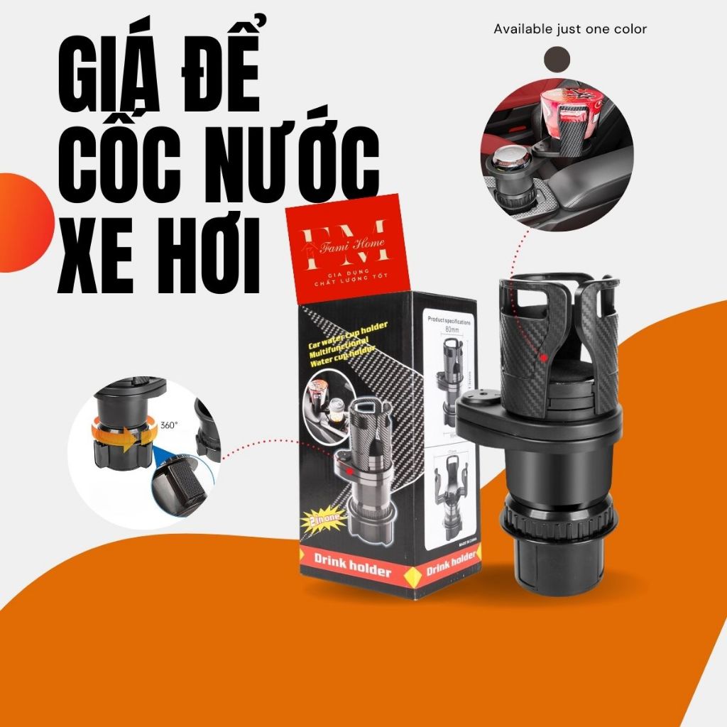 Xa Hang Thanh Ly - Giá Đỡ Cốc ĐTrên Xe Hơi Xoay 360 Độ° Khay Đựng Thức Ăn Có Thể Điều Chỉnh Xoay Tiện Dụng Cho Xe Hơi