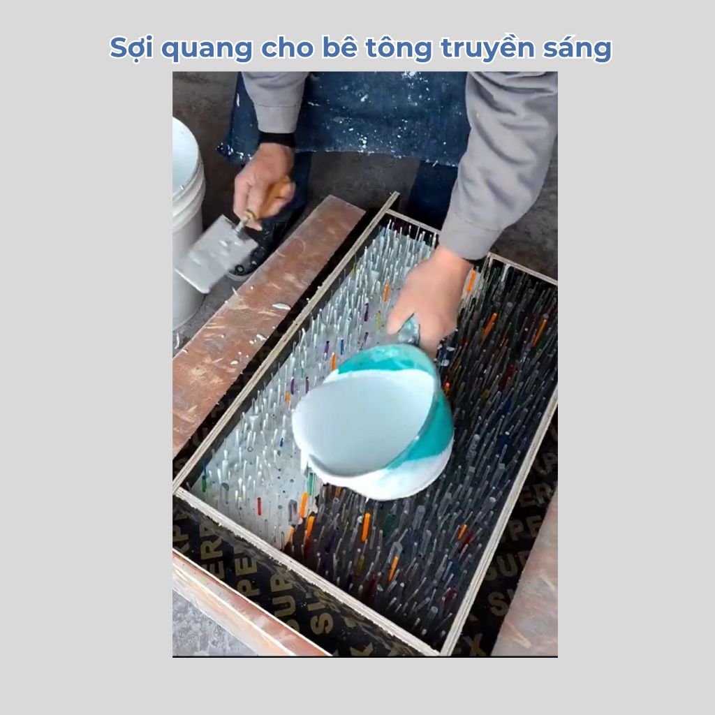 500 gam sợi quang dùng để làm bê tông truyền sáng