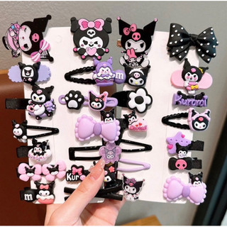 Hoạt Hình kẹp tóc  Tím Kuromi Tóc Bộ Kết Hợp Cô Gái Ngọt Ngào Dễ Thương Đen Kuromi 🌸 tuyển sỉ🌸