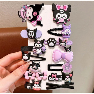 Hoạt Hình kẹp tóc  Tím Kuromi Tóc Bộ Kết Hợp Cô Gái Ngọt Ngào Dễ Thương Đen Kuromi 🌸 tuyển sỉ🌸
