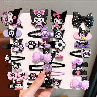 Hoạt Hình kẹp tóc  Tím Kuromi Tóc Bộ Kết Hợp Cô Gái Ngọt Ngào Dễ Thương Đen Kuromi 🌸 tuyển sỉ🌸