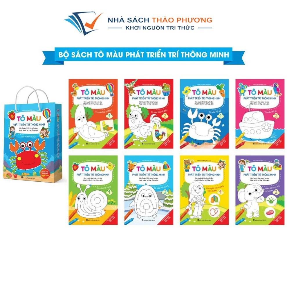 Ảnh Sách - Tô màu phát triển trí tuệ Song ngữ Việt Anh (Bộ 8 cuốn) - Rèn luyện khả năng tư duy 1