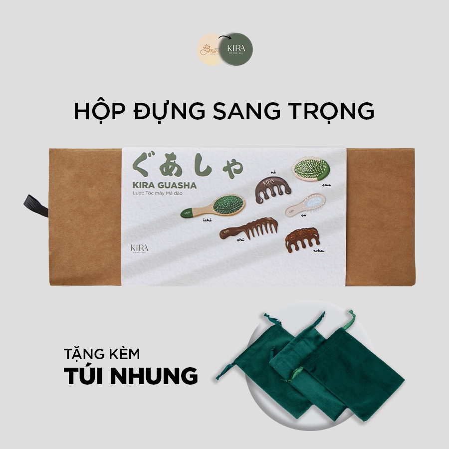 Lược Kira Tóc Mây Má Đào - Gỡ rối, Massage, Tránh Rụng Tóc