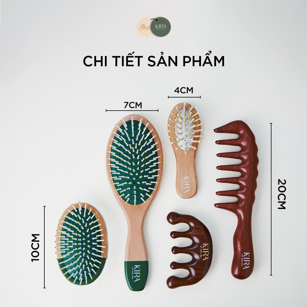 Lược Kira Tóc Mây Má Đào - Gỡ rối, Massage, Tránh Rụng Tóc