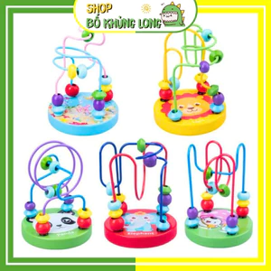 Đồ Chơi Luồn Hạt Gỗ Cho Bé Luồn Hạt Mini Đồ Chơi Gỗ Thông Minh Cho Bé - BỐ KHỦNG LONG