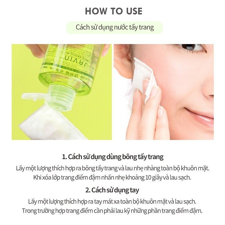 Nước tẩy trang Hàn Quốc Javin De Seoul Cleansing Water giúp làm sạch, dưỡng ẩm da 300ml
