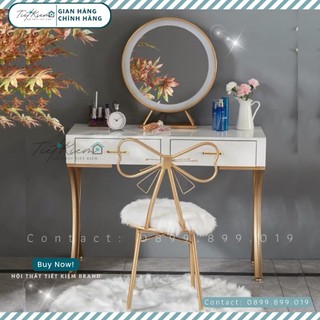 Bàn trang điểm gương tròn đèn BTD090