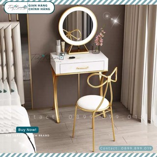 Bàn trang điểm gương tròn đèn BTD090