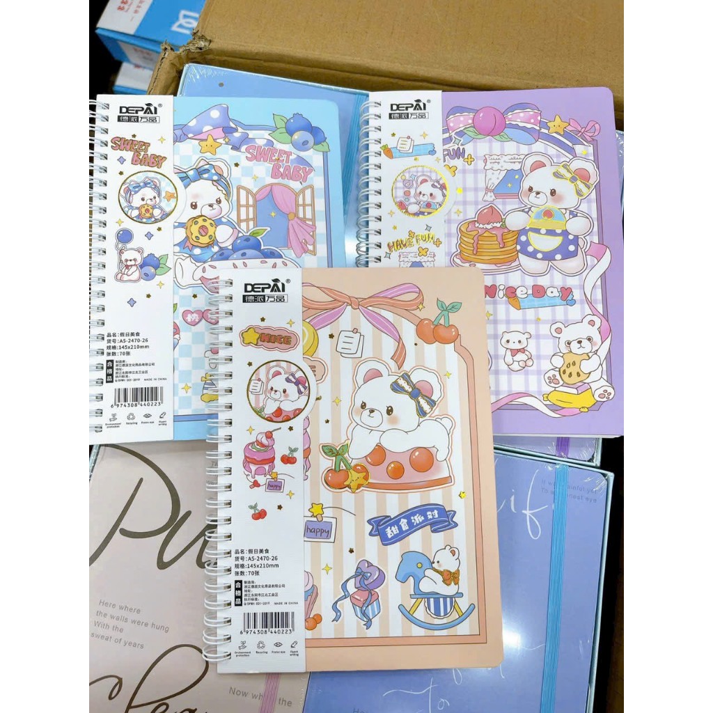 Sổ Tay Lò Xo A5 Bìa Cute