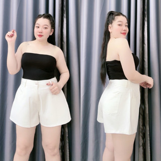 Quần Đùi Nữ Bigsize Cạp Cao Dáng Chữ A Basic Có Túi Vải Kaki Tôn Dáng Năng Động Q502