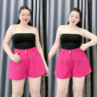 Quần Đùi Nữ Bigsize Cạp Cao Dáng Chữ A Basic Có Túi Vải Kaki Tôn Dáng Năng Động Q502